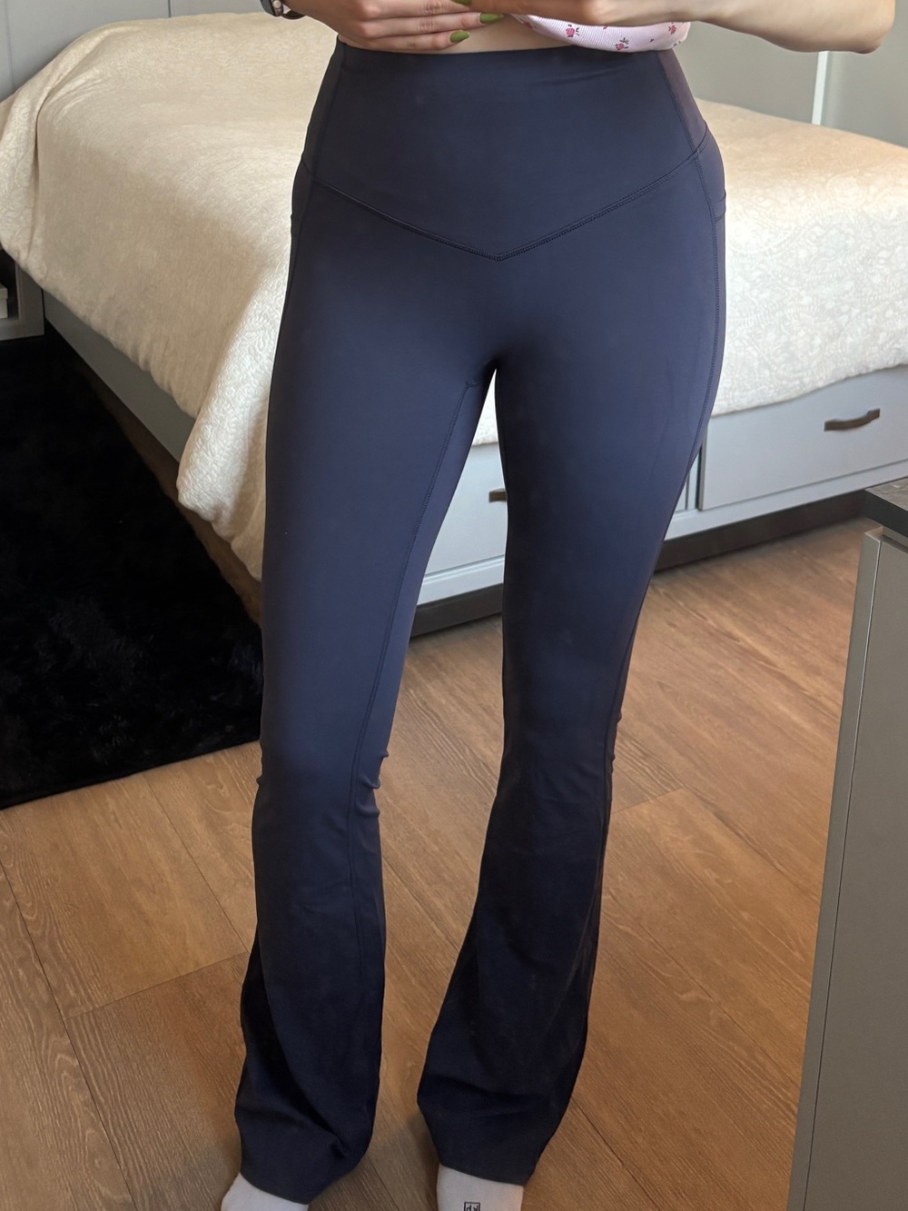 Halara Blue High Waisted Flare Leggings